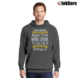 Men’s Funny Gift Middle School Teacher for Educators Pullover Hoodie in charcoal | Cozy, Durable, Modern Fit
