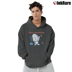 Men’s Funny Good Morning Snoopy Baby Pullover Hoodie in charcoal | Cozy, Durable, Modern Fit
