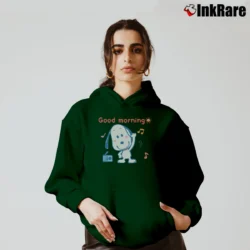 Women’s Funny Good Morning Snoopy Baby Cozy Hoodie in forest green | Warm, Structured, Stylish