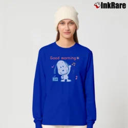 Women’s Funny Good Morning Snoopy Baby Long-Sleeve Top in royal blue | Sleek, Versatile, All-Season