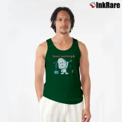 Men’s Funny Good Morning Snoopy Baby Tank Top in forest green | Breathable, Active-Friendly Design