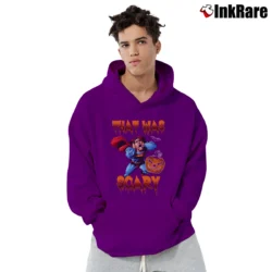 Men’s Funny Halloween Superman Scary Costume Pullover Hoodie in purple | Cozy, Durable, Modern Fit