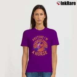 Women’s Funny Lazy Halloween Pretend I'm a Horse Costume Signature T-Shirt in purple | Soft, Flattering Fit