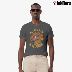 Men’s Funny Lazy Halloween Pretend I'm a Horse Costume V-Neck Tee in charcoal | Sharp, Breathable, Everyday Staple