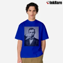 Men’s Funny Lincoln Stache Classic T-Shirt in royal blue | Soft, Breathable Everyday Wear