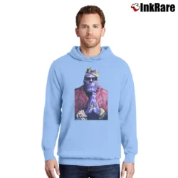 Men’s Funny Marvel Avengers Biggie Thanos Villain Parody Pullover Hoodie in light blue | Cozy, Durable, Modern Fit