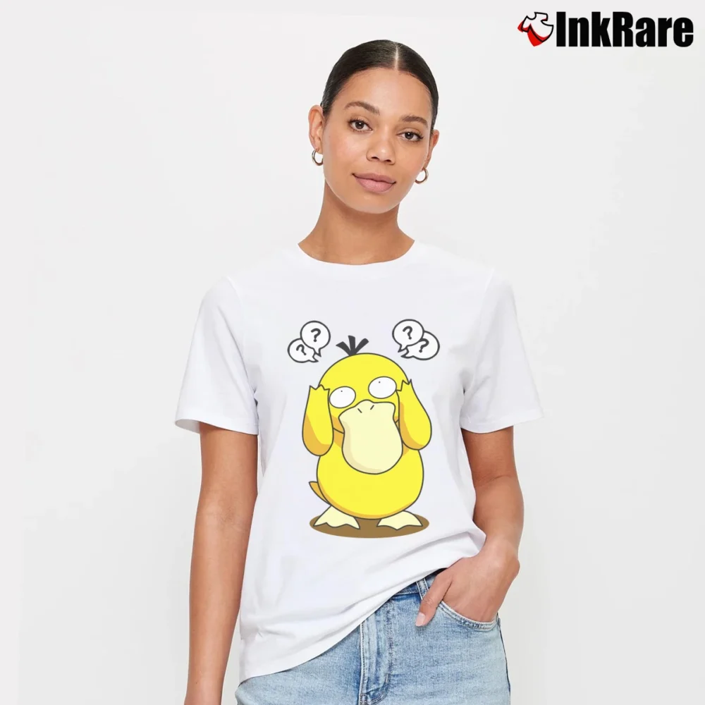 Women’s Funny Psyduck Signature T-Shirt in white | Soft, Flattering Fit