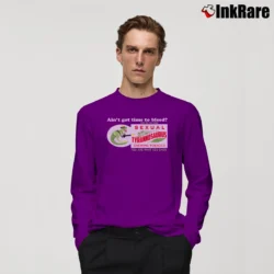 Men’s Funny Sexual Tyrannosaurus Long-Sleeve Shirt in purple | Sleek, Lightweight, Year-Round Wear