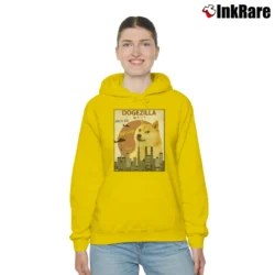Women’s Funny Shiba Dog Godzilla Dogezilla King Of Monsters Cozy Hoodie in yellow | Warm, Structured, Stylish