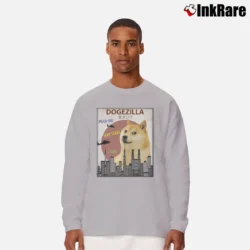 Men’s Funny Shiba Dog Godzilla Dogezilla King Of Monsters Long-Sleeve Shirt in sport grey | Sleek, Lightweight, Year-Round Wear