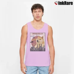 Men’s Funny Shiba Dog Godzilla Dogezilla King Of Monsters Tank Top in light pink | Breathable, Active-Friendly Design