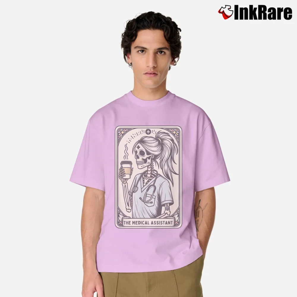 Men’s Funny Skeleton Mom Halloween Classic T-Shirt in light pink | Soft, Breathable Everyday Wear