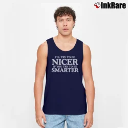 Men’s Funny Women's Try To Be Smarter Tank Top in navy | Breathable, Active-Friendly Design
