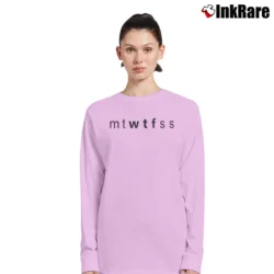 Women’s Funny Wtf Days Of The Week Humor Long-Sleeve Top in light pink | Sleek, Versatile, All-Season