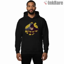 Fury Burst Yellow Splash Batman Shirt on black hoodie for men graphic tee