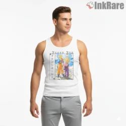 Future Gohan And Teen Gohan Dual Saga Shirt on white tank top for men graphic tee