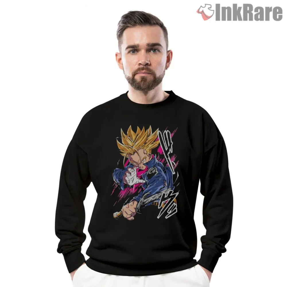 Future Trunks Dynamic Sword Strike Shirt on graphic shirt for men graphic tee