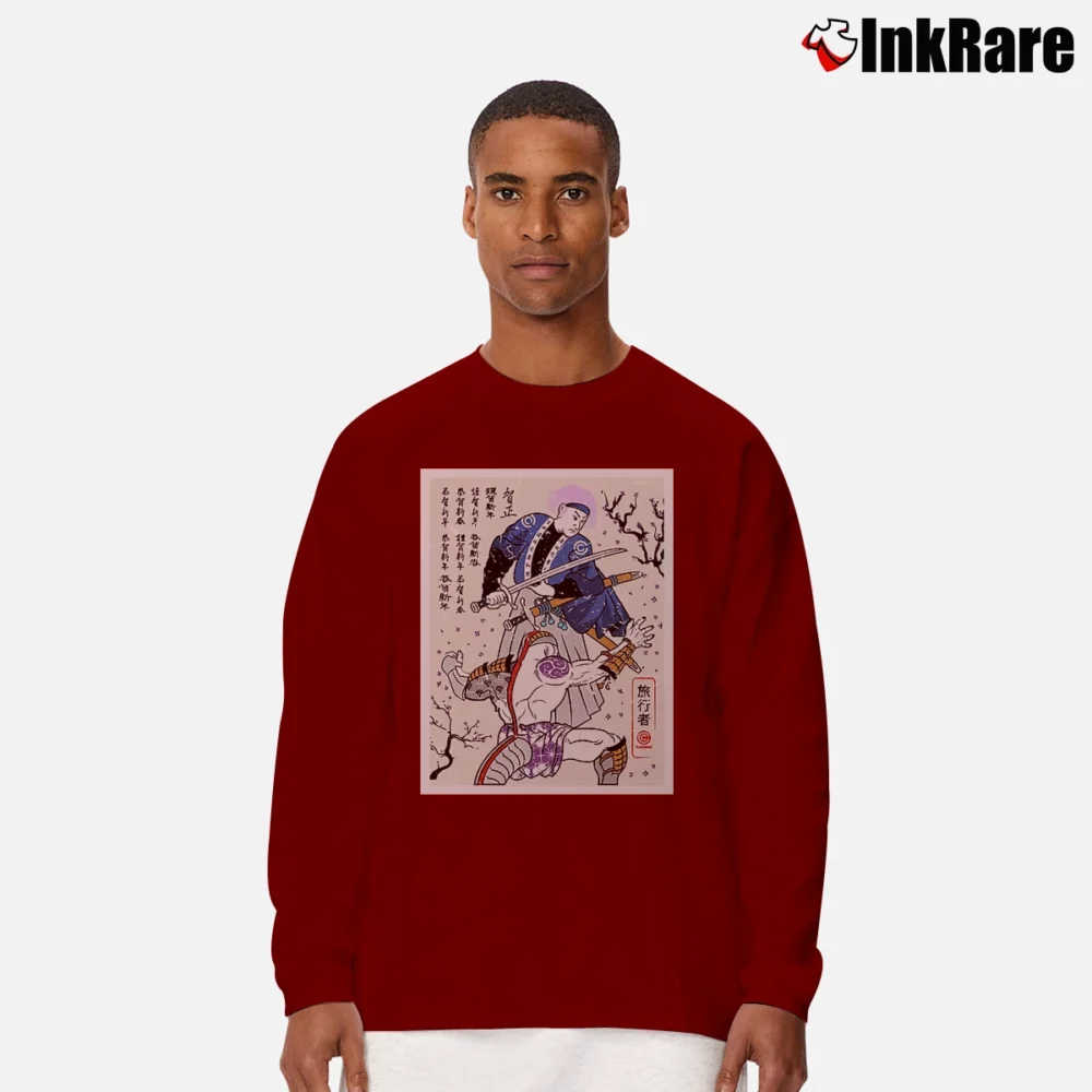 Men’s Future Trunks Vs Frieza Samurai Art Dragon Ball Z Long-Sleeve Shirt in maroon | Sleek, Lightweight, Year-Round Wear