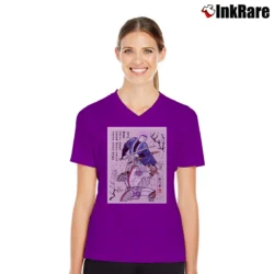 Women’s Future Trunks Vs Frieza Samurai Art Dragon Ball Z V-Neck Tee in purple | Chic Neckline, Soft Texture