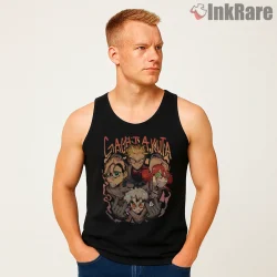 Gachiakuta Character Cluster Street Art Anime Shirt on black tank top for men graphic tee