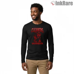 Gachiakuta Cleaners Squad Red Grunge Anime Shirt on black long sleeve shirt for men graphic tee