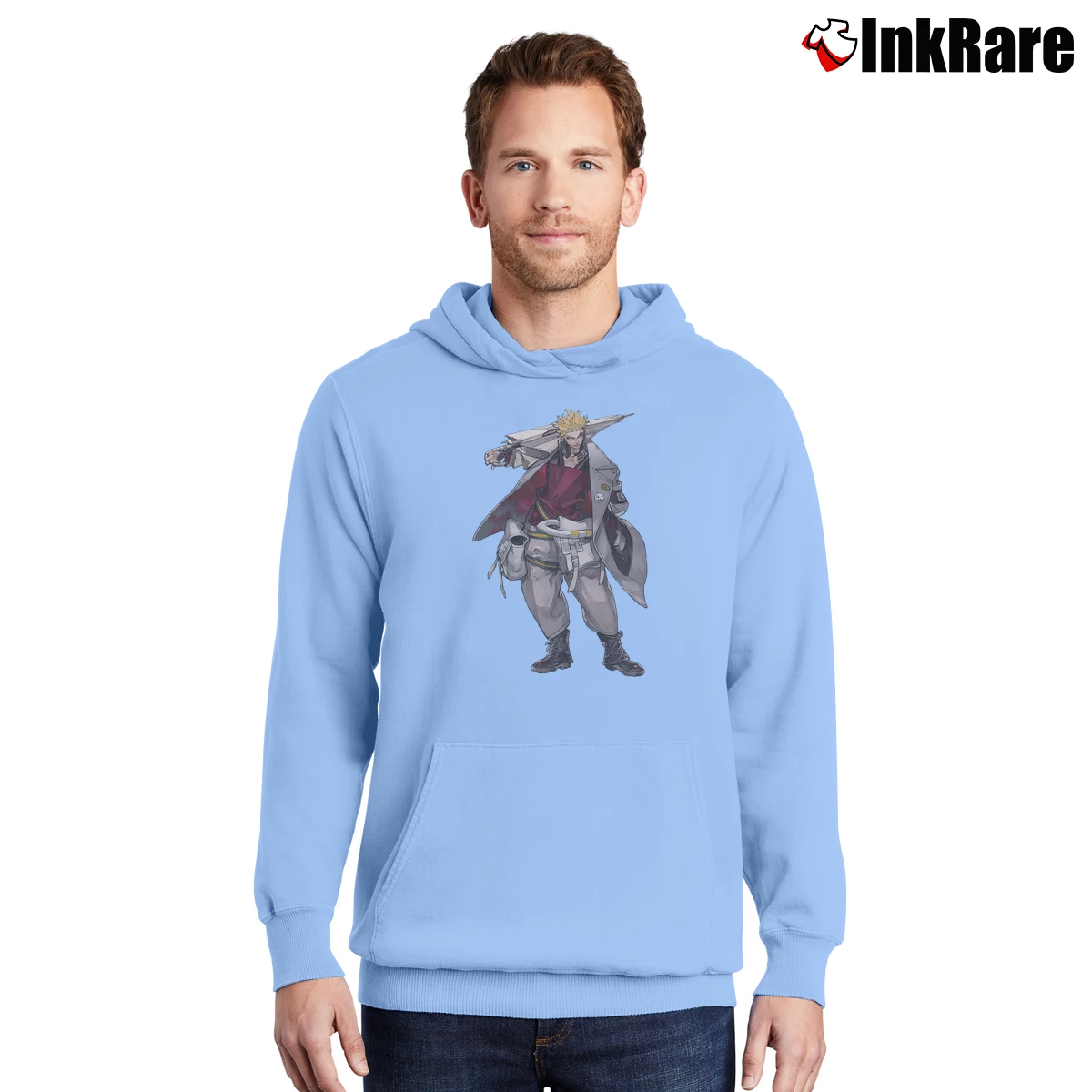 Men’s Gachiakuta Enjin Pullover Hoodie in light blue | Cozy, Durable, Modern Fit