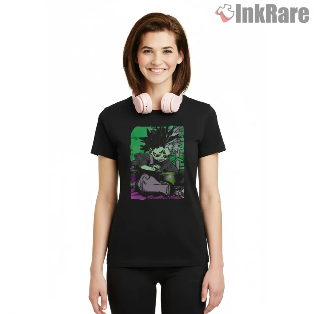 Gachiakuta Toxic Green Chaos Street Anime Shirt on black short sleeve shirt for women graphic tee