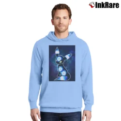 Men’s Galaxy Umbreon Pokemon Classic Graphic Pullover Hoodie in light blue | Cozy, Durable, Modern Fit