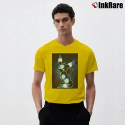 Men’s Galaxy Umbreon Pokemon Classic Graphic V-Neck Tee in yellow | Sharp, Breathable, Everyday Staple