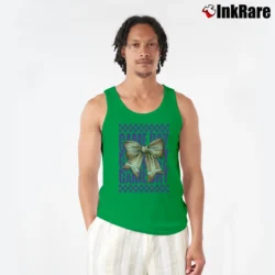 Men’s Game Day Team Mascot Bow Coquette Football Mom Tank Top in irish green | Breathable, Active-Friendly Design
