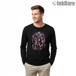 Game Of Thrones Cast Collage Epic Portrait Shirt on black long sleeve shirt for men graphic tee
