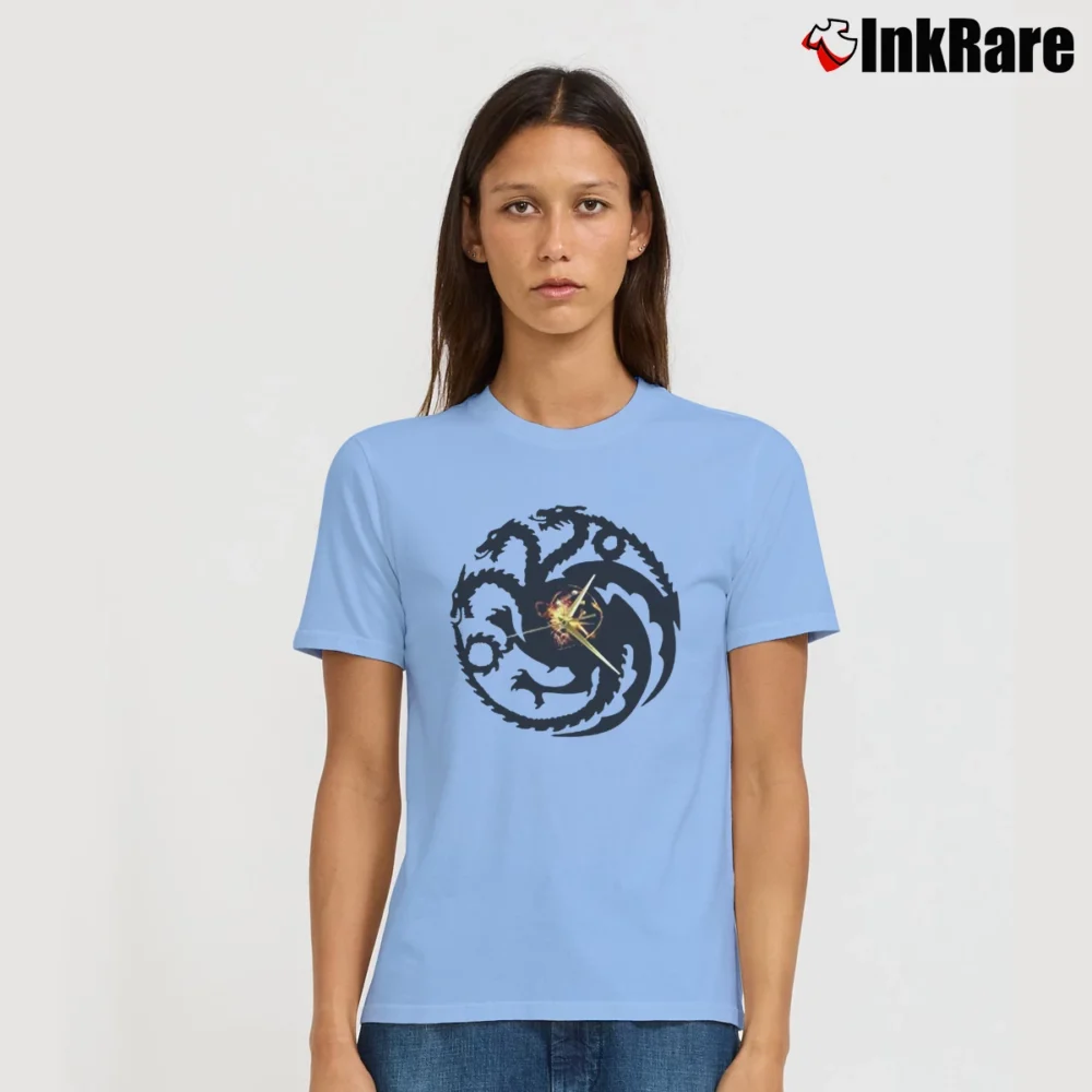 Women’s Game Of Thrones Dracarys Mother Of Dragons Gift Signature T-Shirt in light blue | Soft, Flattering Fit