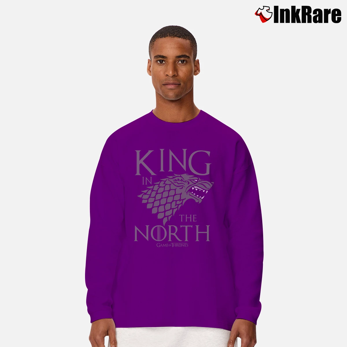 Men’s Game Of Thrones King In The North Long-Sleeve Shirt in purple | Sleek, Lightweight, Year-Round Wear