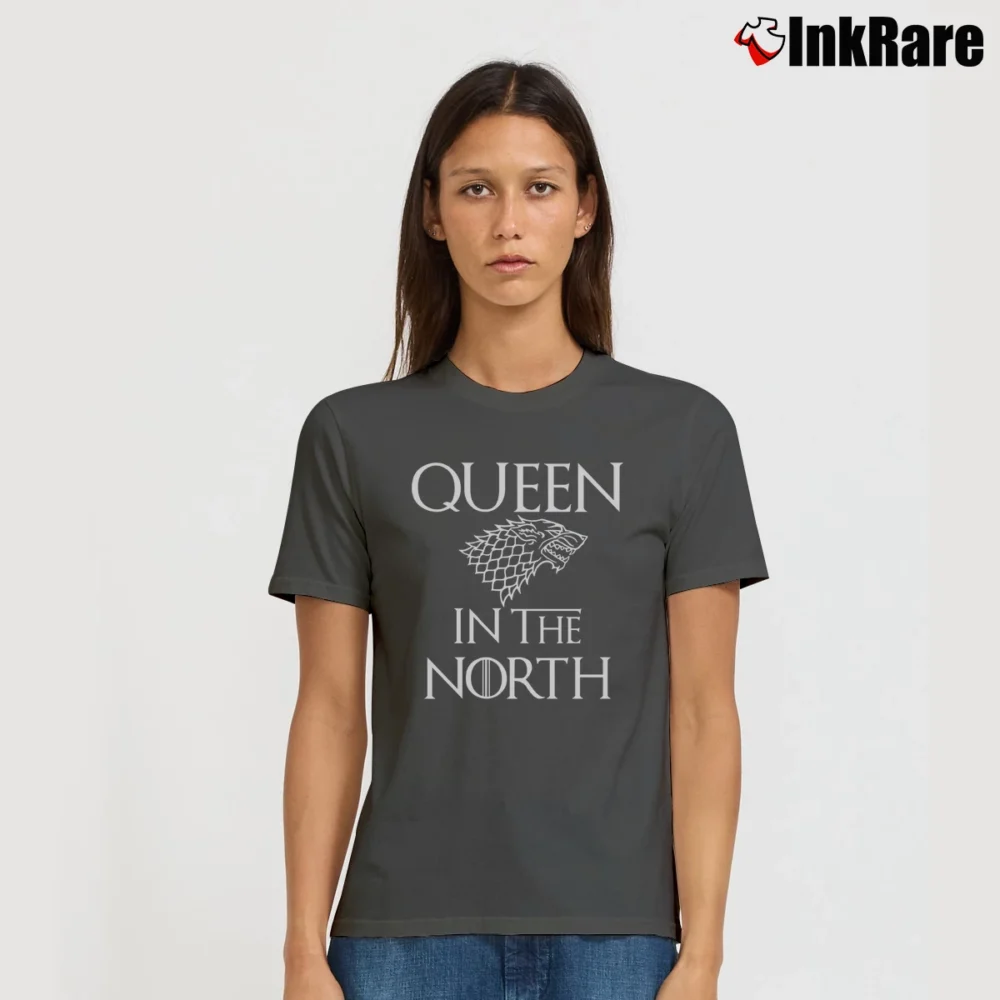 Women’s Game Of Thrones Matching Dragon King Queen Couple Signature T-Shirt in charcoal | Soft, Flattering Fit