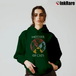 Women’s Game Of Thrones Mother Of Cats Cozy Hoodie in forest green | Warm, Structured, Stylish