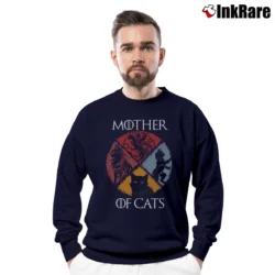 Men’s Game Of Thrones Mother Of Cats Crewneck Sweatshirt in navy | Cozy Fabric, Clean Style