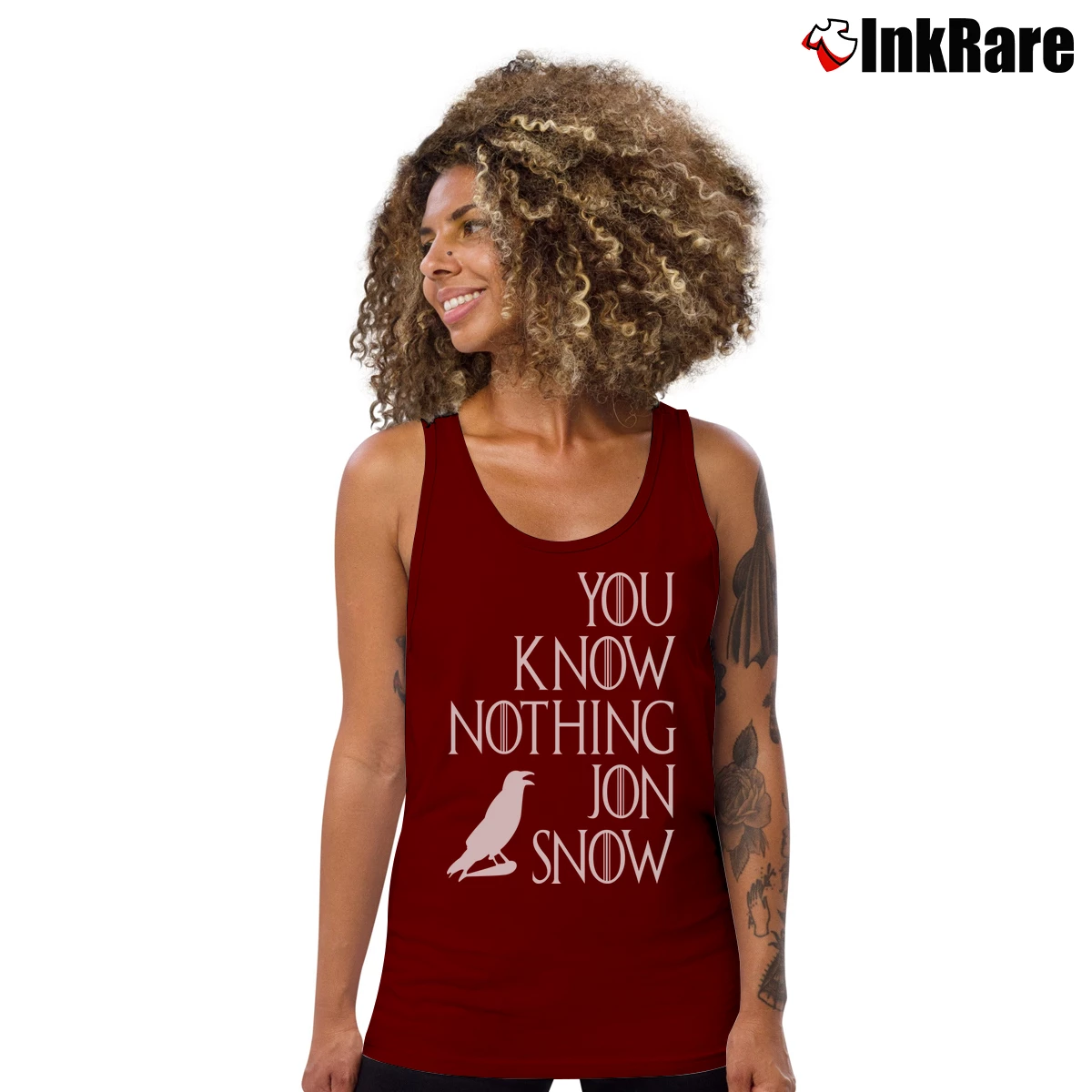 Women’s Game Of Thrones You Know Nothing Jon Snow Tank Top in maroon | Lightweight, Movement-Friendly