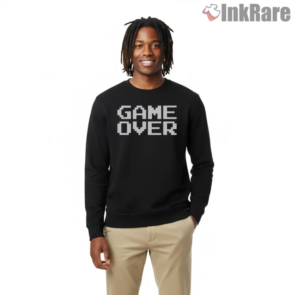 Game Over Classic Pixel Arcade Gaming Shirt on graphic shirt for men graphic tee