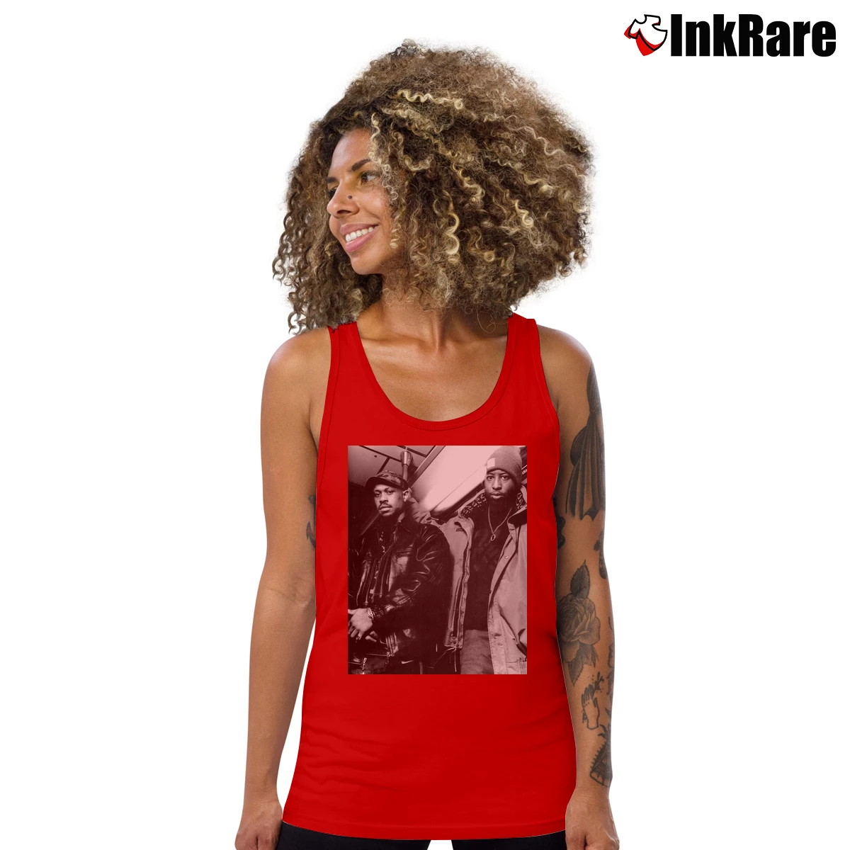 Women’s Gang Starr B&w Tank Top in red | Lightweight, Movement-Friendly