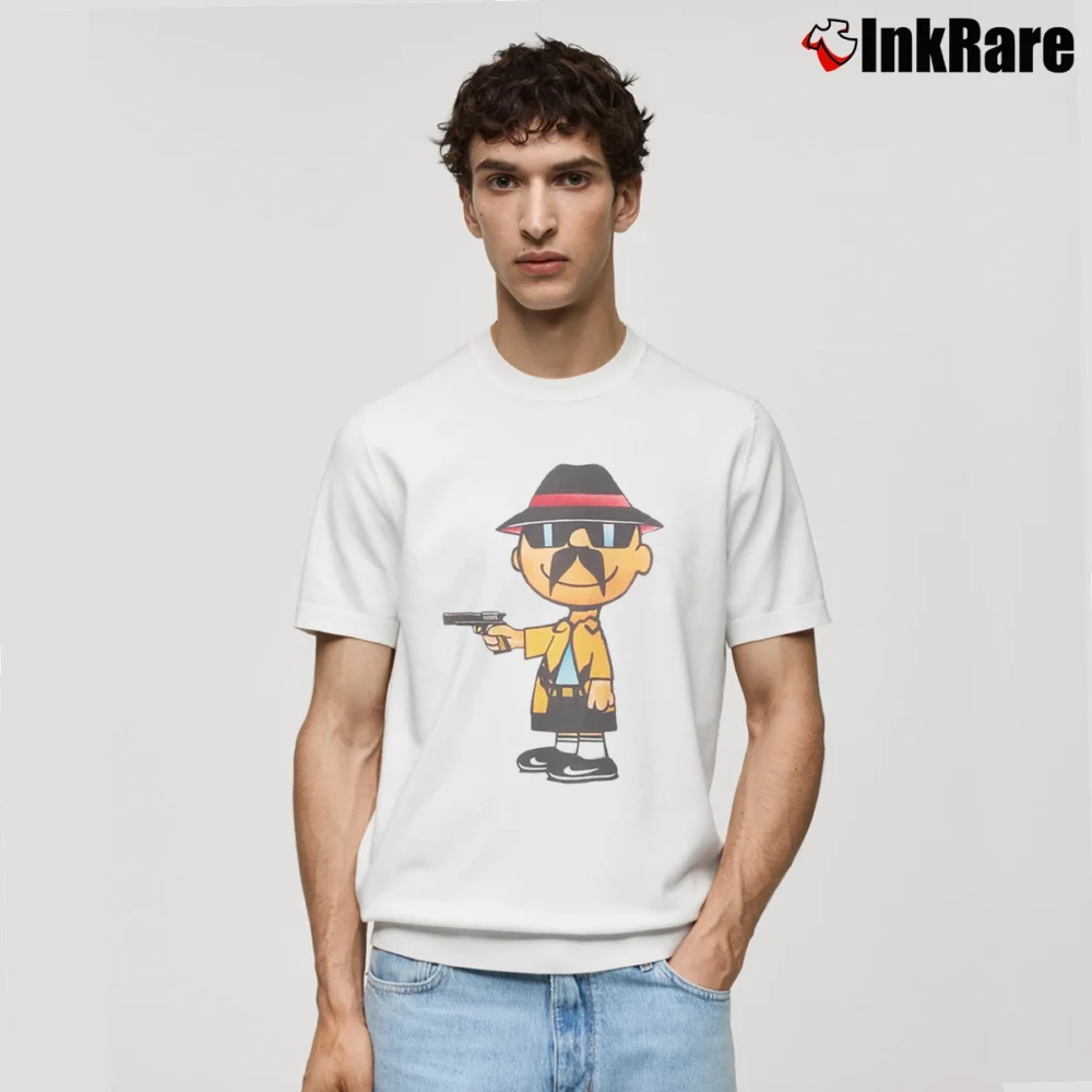 Men’s Gangster Charlie Brown Classic T-Shirt in white | Soft, Breathable Everyday Wear