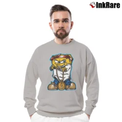 Men’s Gangster Spongebob Crewneck Sweatshirt in sport grey | Cozy Fabric, Clean Style