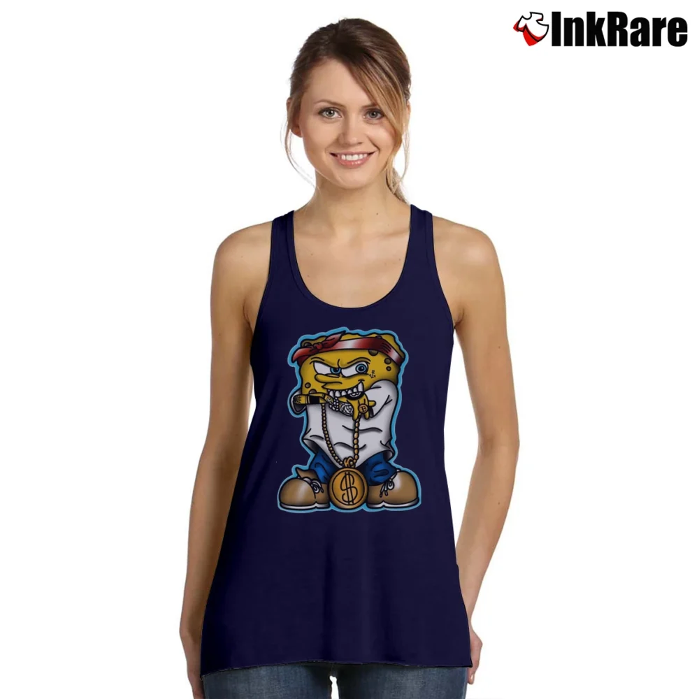 Women’s Gangster Spongebob Tank Top in navy | Lightweight, Movement-Friendly