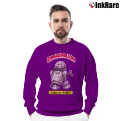 Men’s Garbage Pail Kids Ashcan Andy Crewneck Sweatshirt in purple | Cozy Fabric, Clean Style