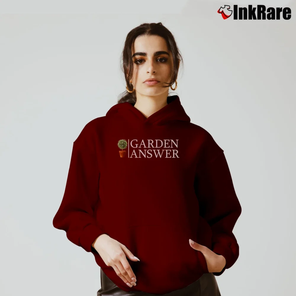 Women’s Garden Answer Crewneck Graphic Cozy Hoodie in maroon | Warm, Structured, Stylish