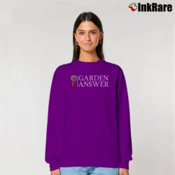 Women’s Garden Answer Crewneck Graphic Relaxed Sweatshirt in purple | Soft, Laid-Back Vibe