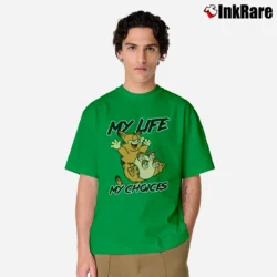 Men’s Garfield And Friends My Life My Choices Funny Quote Cartoon Classic T-Shirt in irish green | Soft, Breathable Everyday Wear