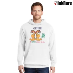 Men’s Garfield Gemini Zodiac Cat Horoscope Pullover Hoodie in white | Cozy, Durable, Modern Fit