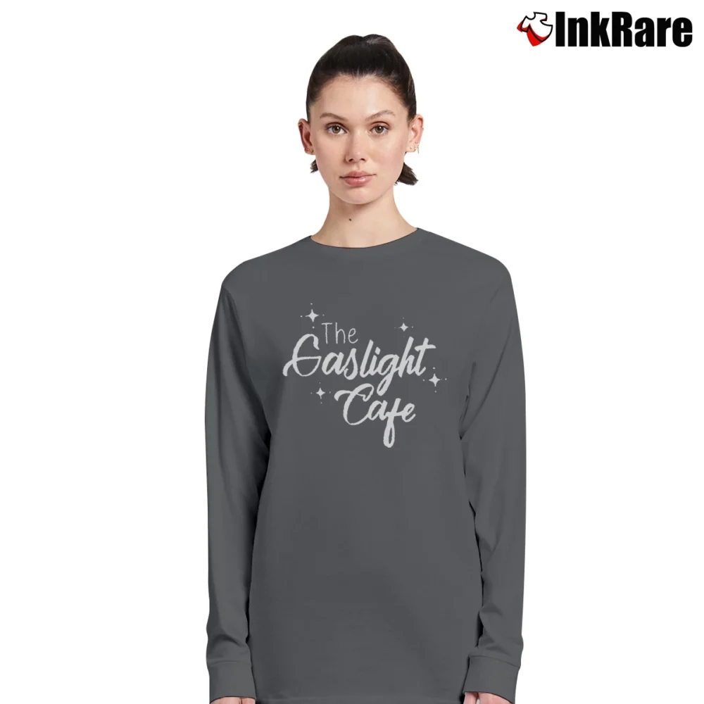 Women’s Gaslight Cafe Marvelous Mrs Maisel Midge Long-Sleeve Top in charcoal | Sleek, Versatile, All-Season