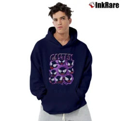 Men’s Gastly Pokemon Retro Custom Graphic Pullover Hoodie in navy | Cozy, Durable, Modern Fit