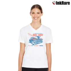 Women’s Gavin Adcock Rock The Country V-Neck Tee in white | Chic Neckline, Soft Texture